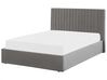 Sametová postel s úložným prostorem 140 x 200 cm šedá VION_826741