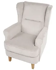 Wingback Chair ABSON Corduroy Light Beige_1186226