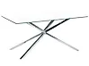 Mesa de comedor CORA Plateado 160 cm 90 cm Vidrio templado