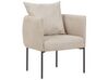 Sofa Set Leinenoptik / Kunstleder beige / dunkelbraun 5-Sitzer MALMOS_931618