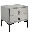 2 Drawer Bedside Table SEZANNE Velvet Light Grey