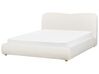 Letto matrimoniale contenitore bouclé bianco 160 x 200 cm BLAGNAC_897408