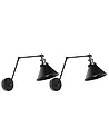 Set of 2 Wall Lamps NARVA Adjustable Metal Black