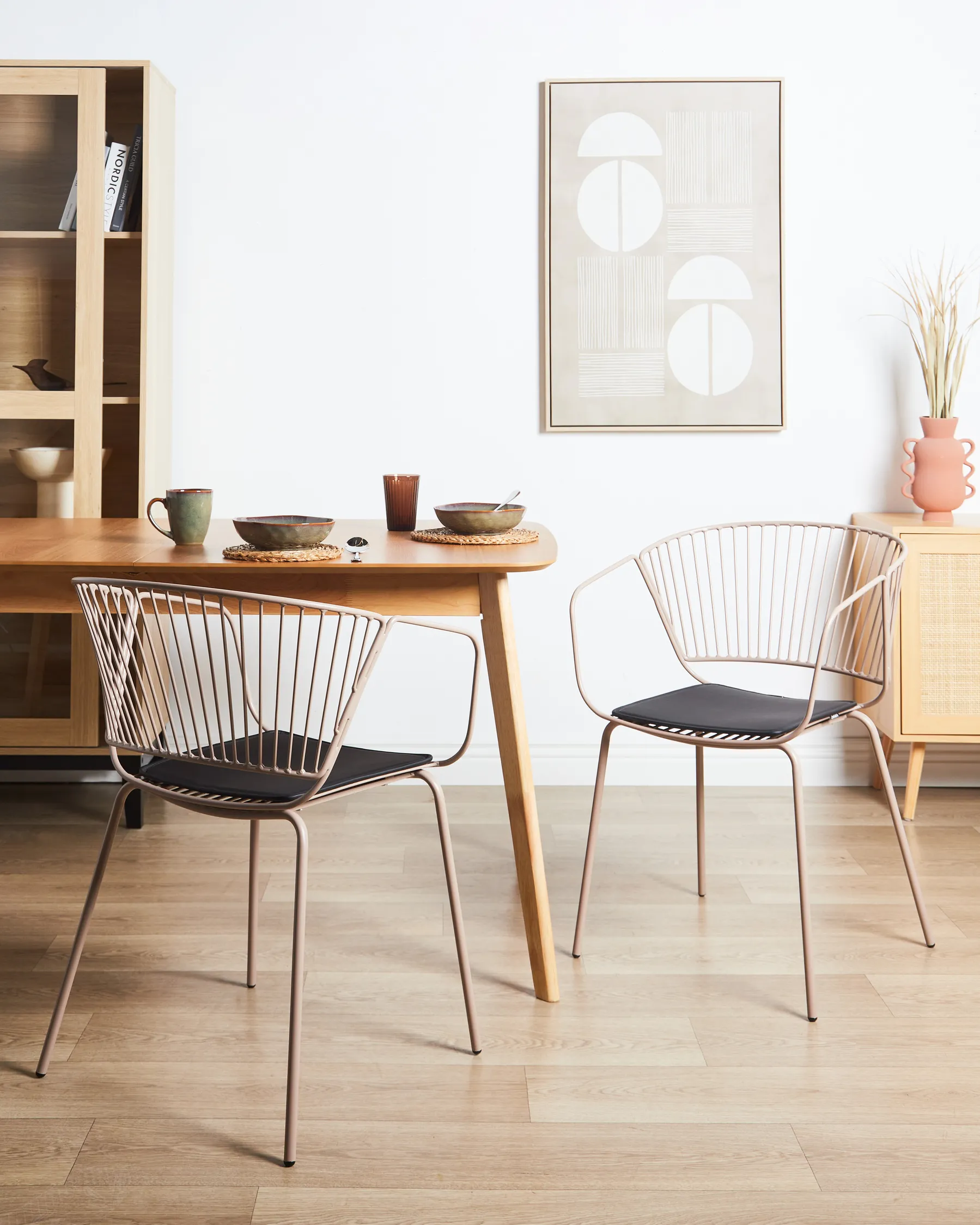 Set of 2 Dining Chairs RIGBY Metal Beige_907864