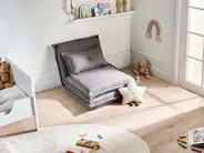 Single Sofa Bed DELLEN Fabric Dark Grey_1041634