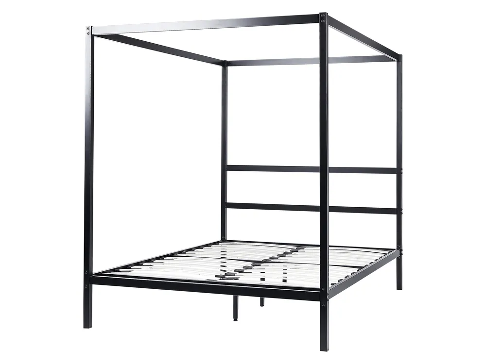 Himmelbett Metall LESTARDS 160 x 200 cm Schwarz_863406