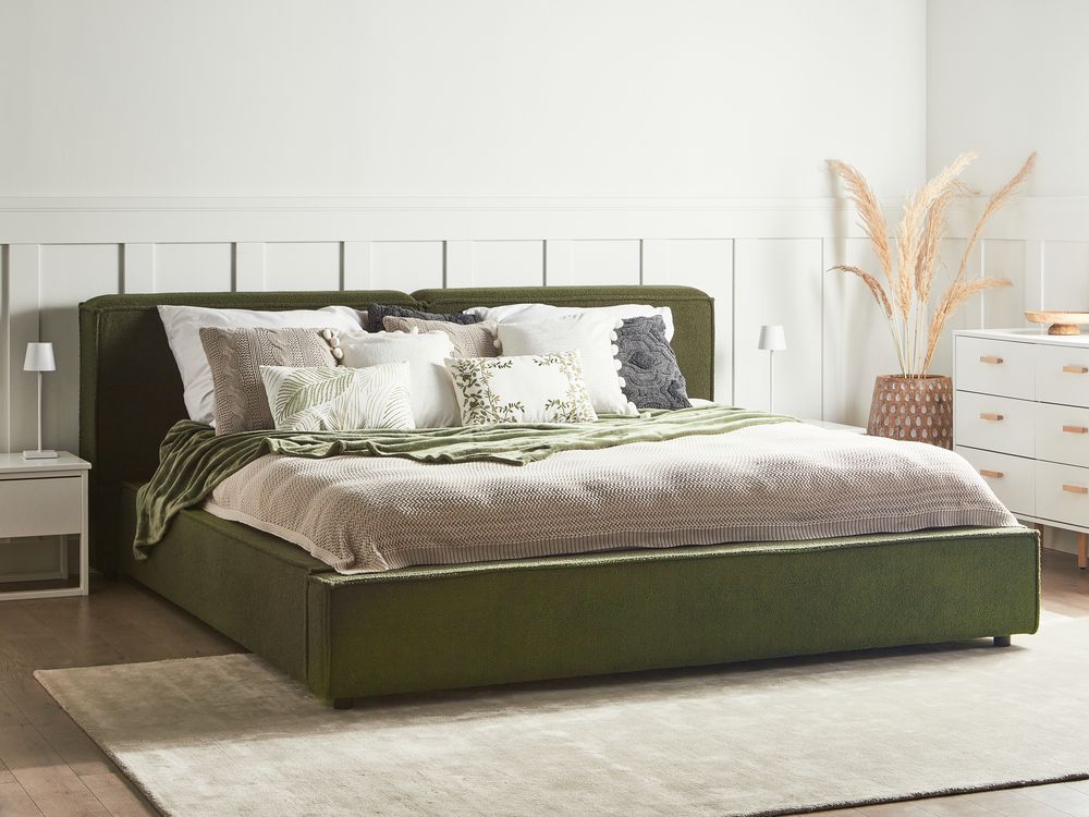 Waterbed Boucle LINARDS 180 x 200 cm (EU Super King) Dark Green