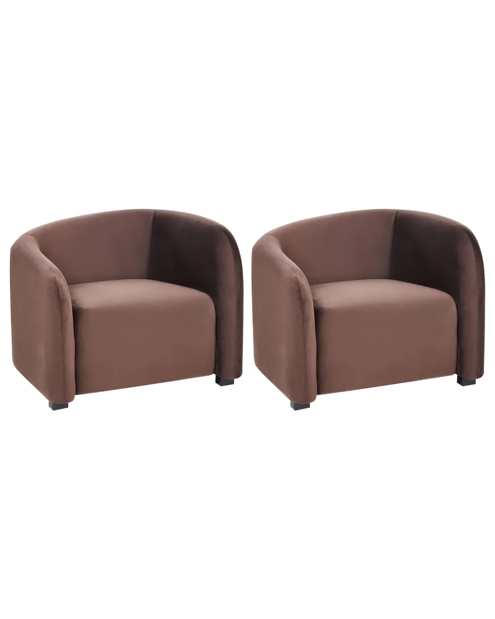 Set of 2 Armchairs VELTADA Velvet Dark Brown
