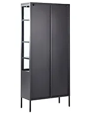 Glass Display Cabinet OXTED 80 cm Metal Black_850461