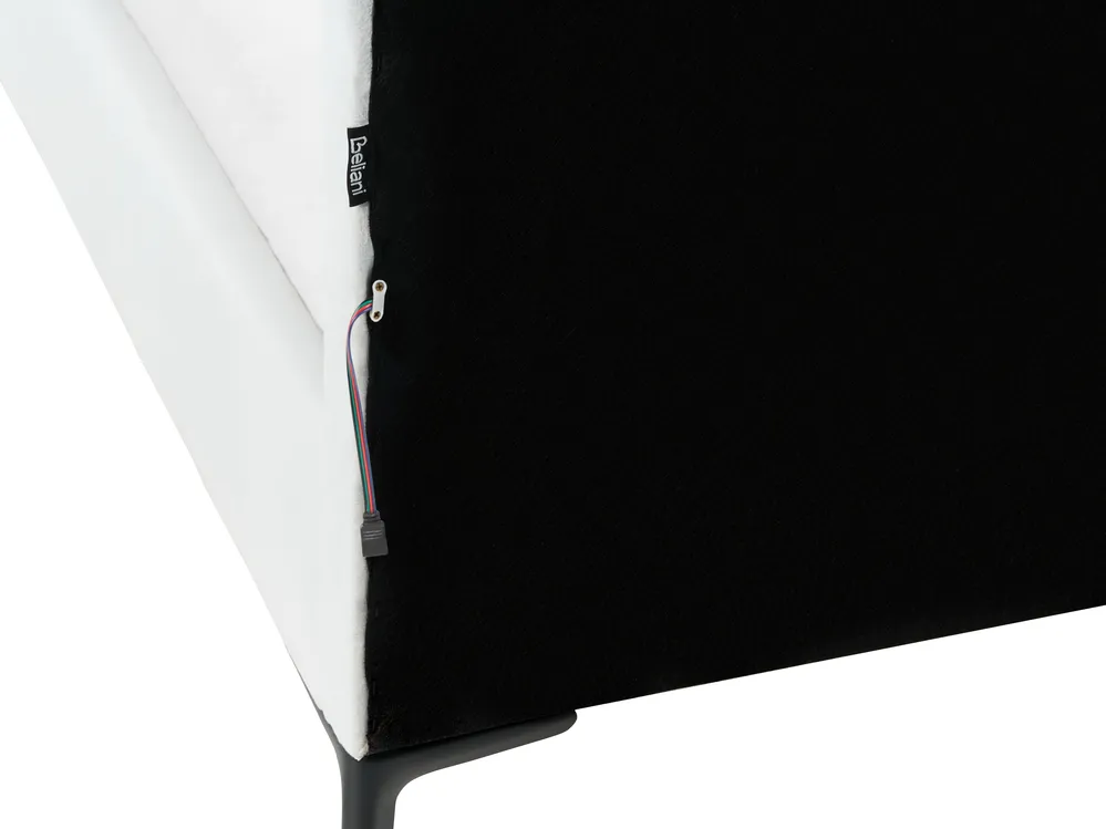 Cama infantil Coroa Veludo RUBIAN 90 x 200 cm Com luzes LED Branco_962148