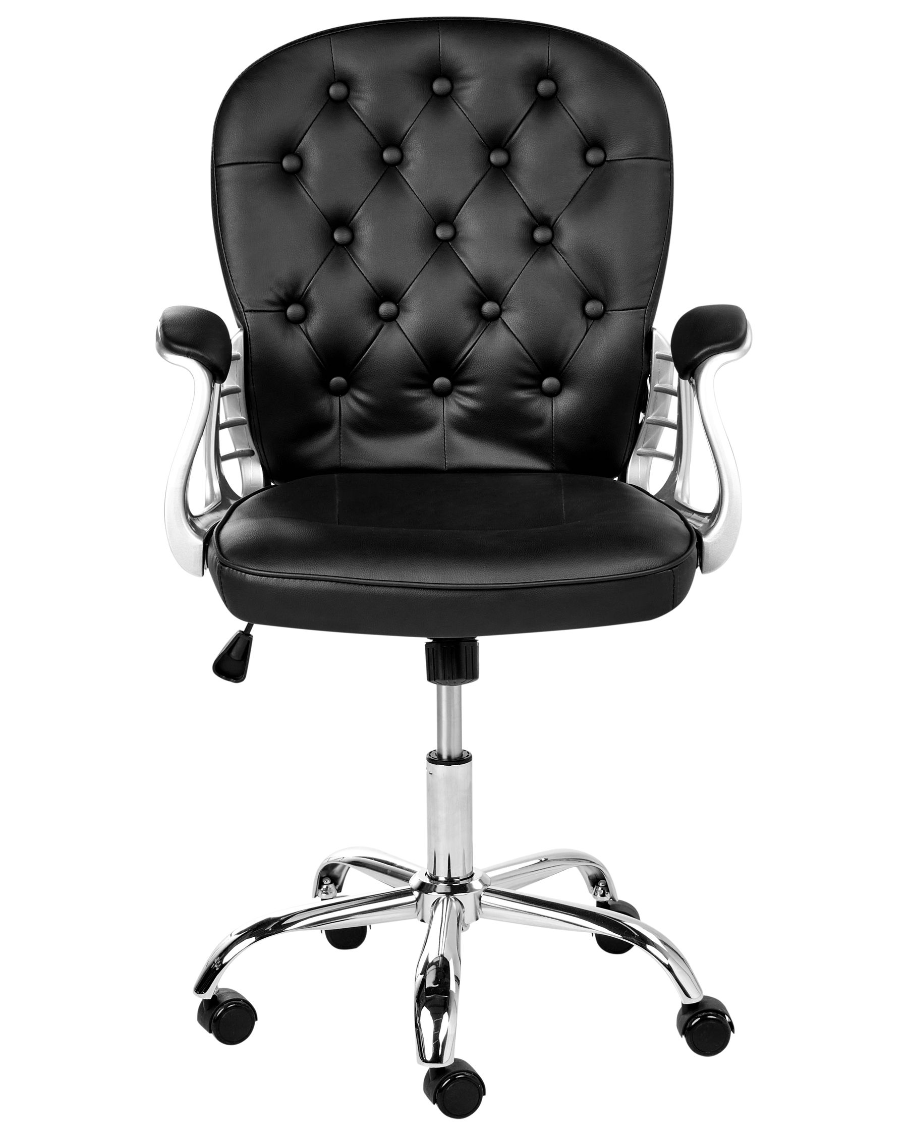 Krzesło biurowe regulowane ekoskóra czarne PRINCESS_739383