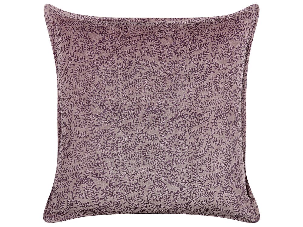 Throw Cushion KALMIA 45 x 45 cm Velvet Pink Floral Pattern
