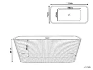 Vasca da bagno freestanding ATCAMA 170 x 75 cm Bianco_1071251