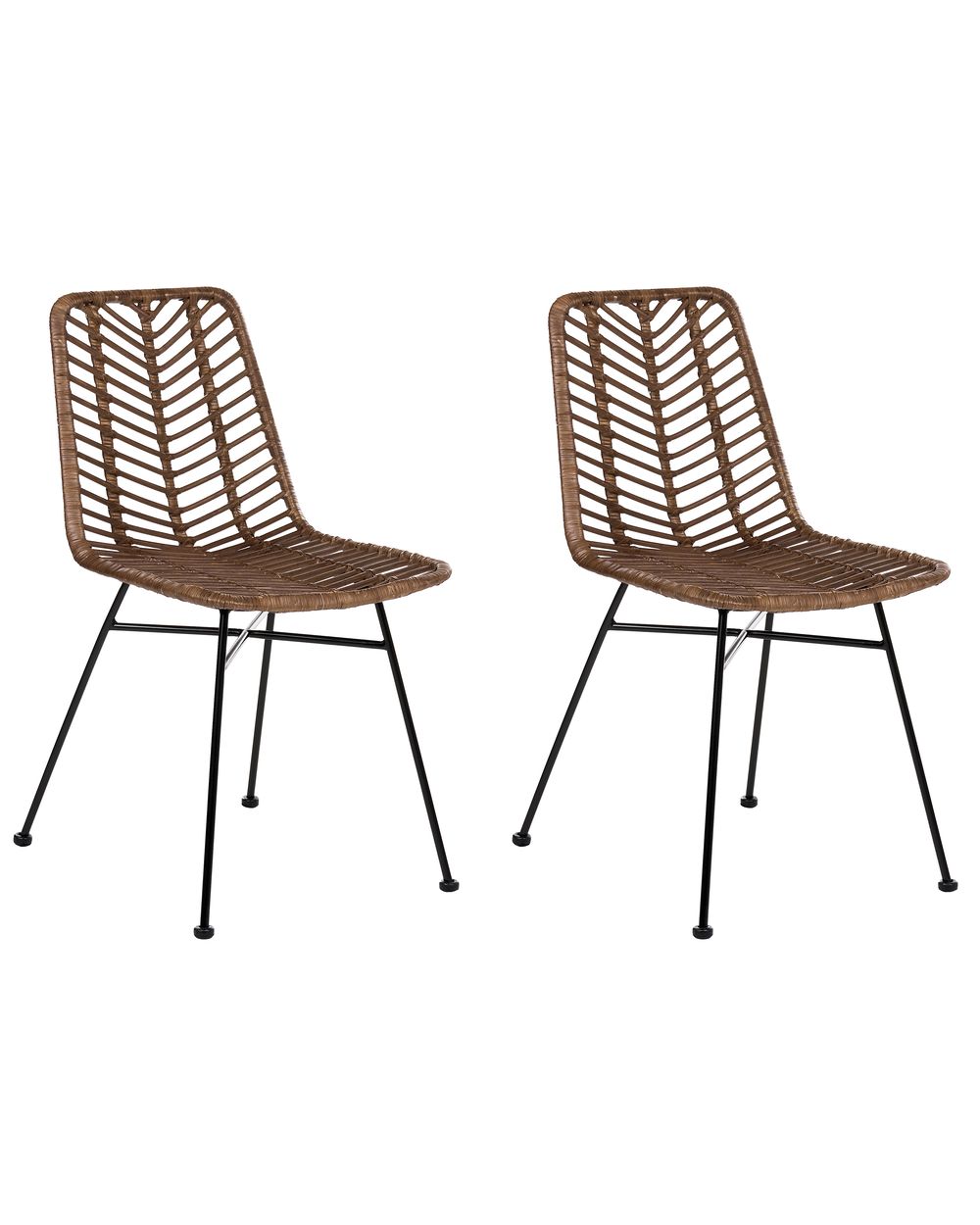 Sæt med 2 spisebordsstole DILLEY Rattan Brun
