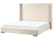 Letto Velluto LUBBON 180 x 200 cm Bianco sporco_1073143