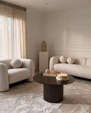 Living Room Set 5 Seater LEIREN Velvet Off-White_1039593