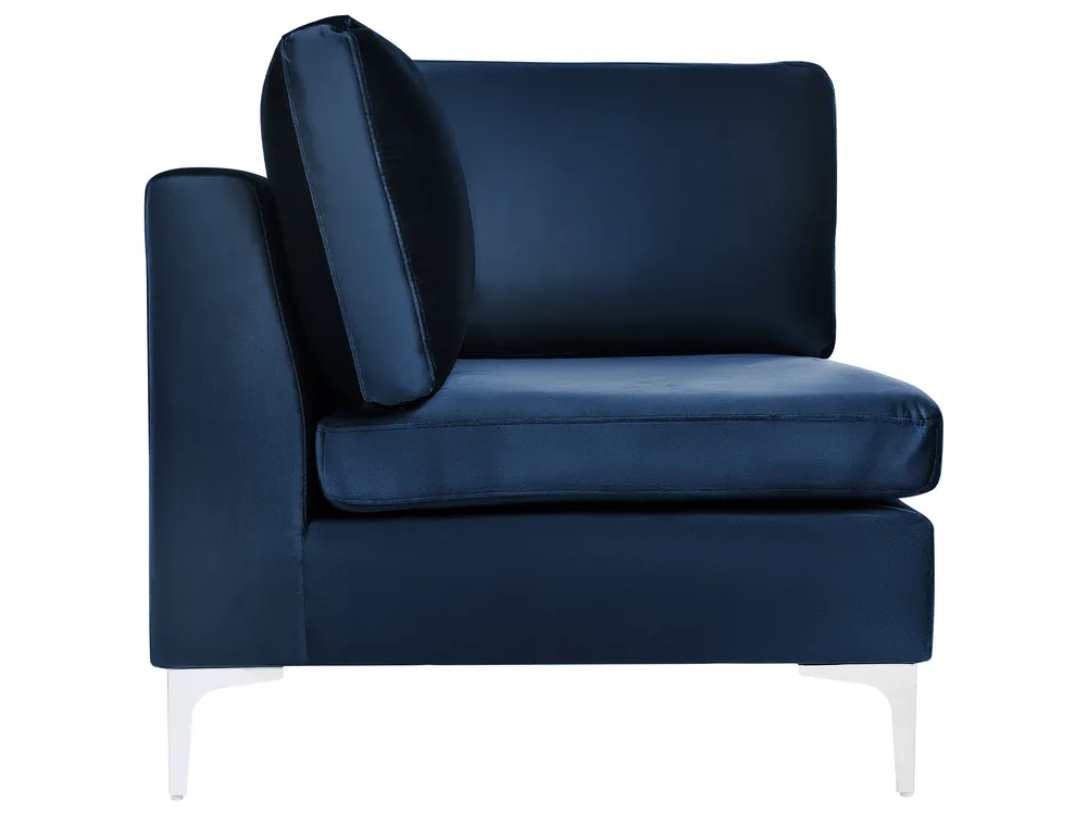 Modular Corner Sofa 4 Seater EVJA Velvet Navy Blue Right Hand_860034