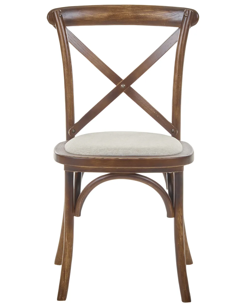 Set van 2 stoelen LYONS Hout Donkerbruin/beige_1095656