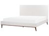 Sametová postel 180 x 200 cm bílá BAYONNE_901353
