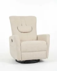 Fauteuil inclinable à bascule REA Tissu chenille Beige clair_1170150
