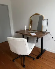 Sedia da scrivania GEDDES Velluto a coste Bianco_1034893