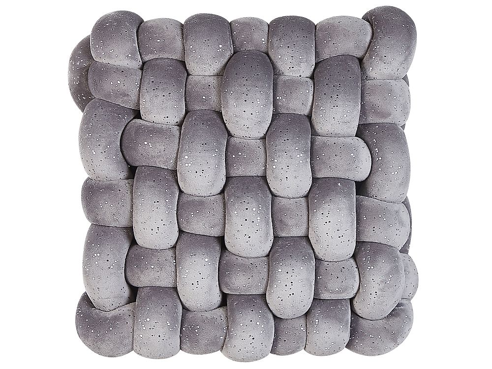Cuscino decorativo SIRALI 30 x 30 cm Velluto Grigio Tinta unita