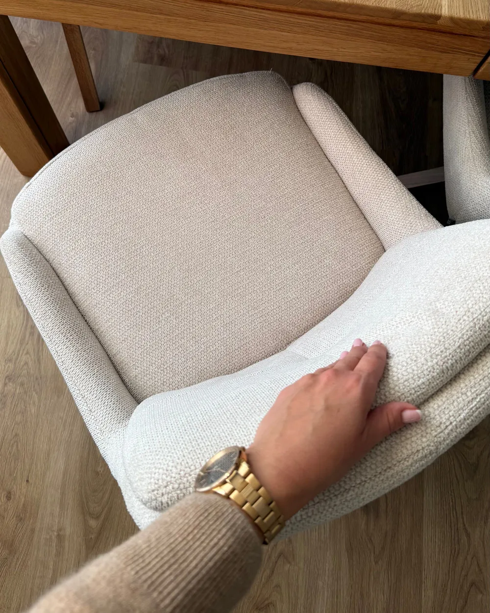 Set di 2 sedie da pranzo DORRIS Tessuto Beige chiaro_1175471