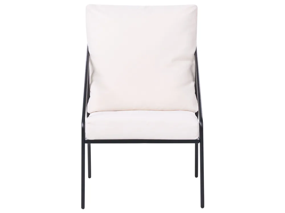 Garden Lounge Set with Table 4 Seater USTICA Metal Black_1037383