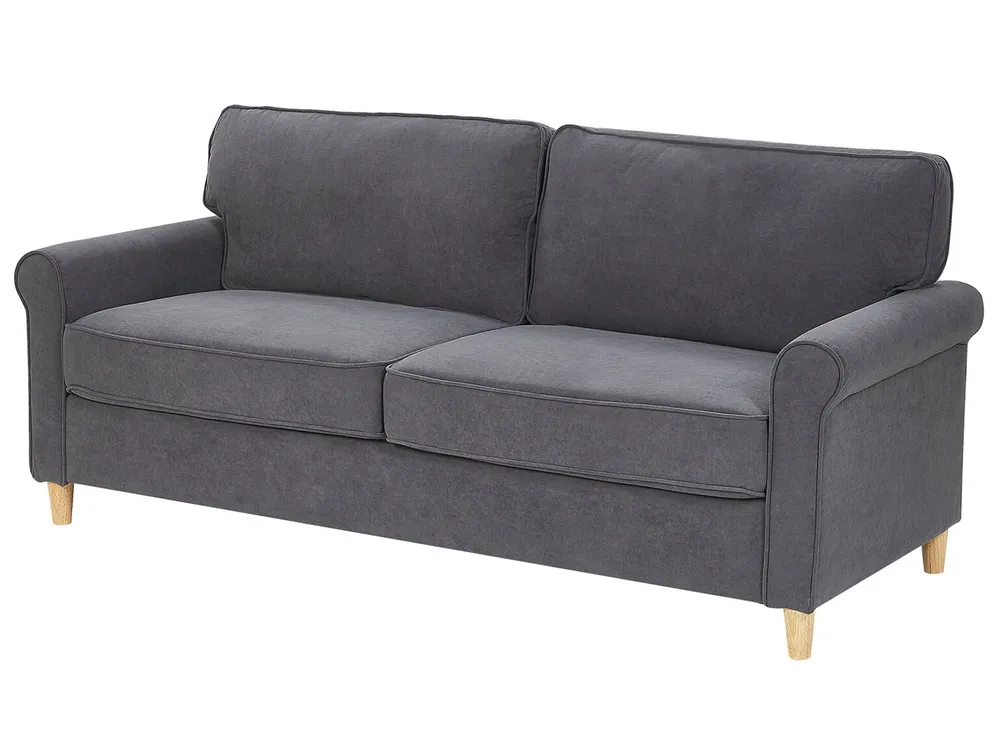 Sofa 3 Seater RONNEBY Velvet Dark Grey_767074