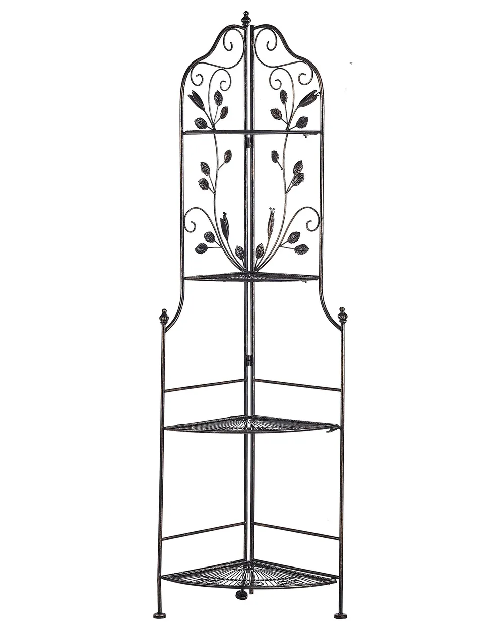 Regał narożny SIDERNO 35 cm 158 cm Metal Czarny