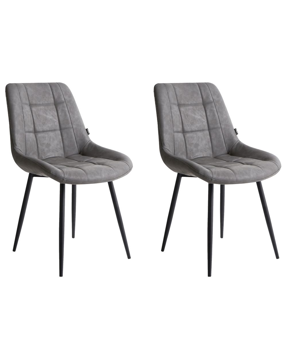 Esszimmerstuhl 2er Set MELROSE Kunstleder Grau