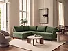 Corner Sofa Bed KOGE with Storage Fabric Green Right Hand