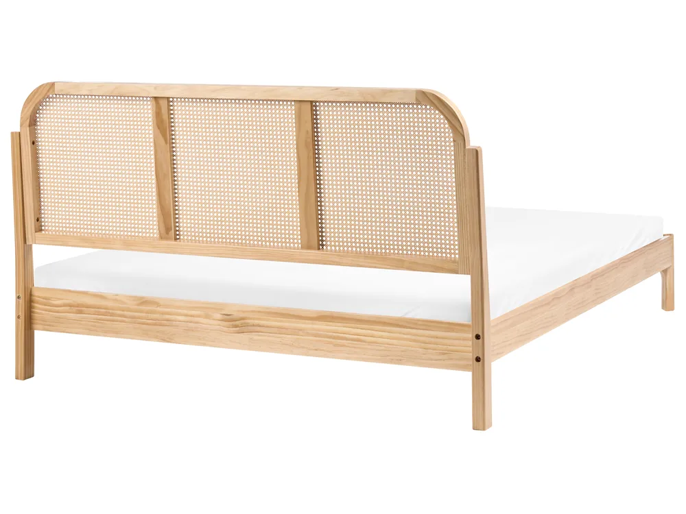 Bed Pine Wood ARCHAIL 160 x 200 cm (EU King Size) Light Brown_1082448
