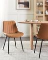 Set of 2 Faux Leather Dining Chairs Brown DUBROVNIK_929019