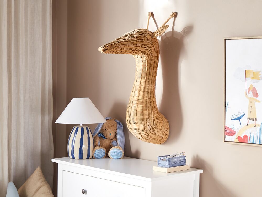 Decoração de parede Girafa BANANEC Rattan 83 cm Natural