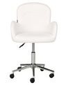 Krzesło biurowe regulowane boucle białe PRIDDY_896653