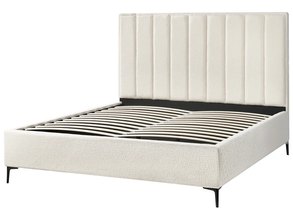 Ottoman Bed SEZANNE Boucle Off-White 180 x 200 cm (EU Super King)_939802