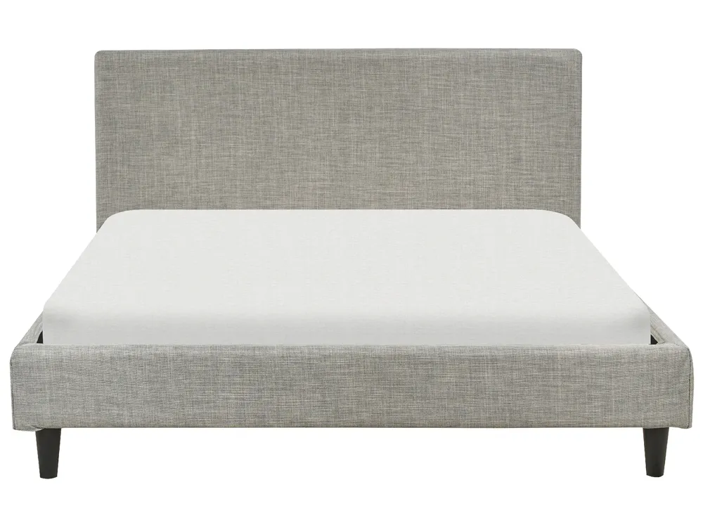 Lit avec sommier Tissu FITOU 140 x 200 cm Gris clair_875859