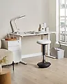 Wobble Stool ESTELL Faux Leather White
