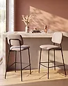Set of 2 Bar Chairs DUETTE Faux Linen Taupe