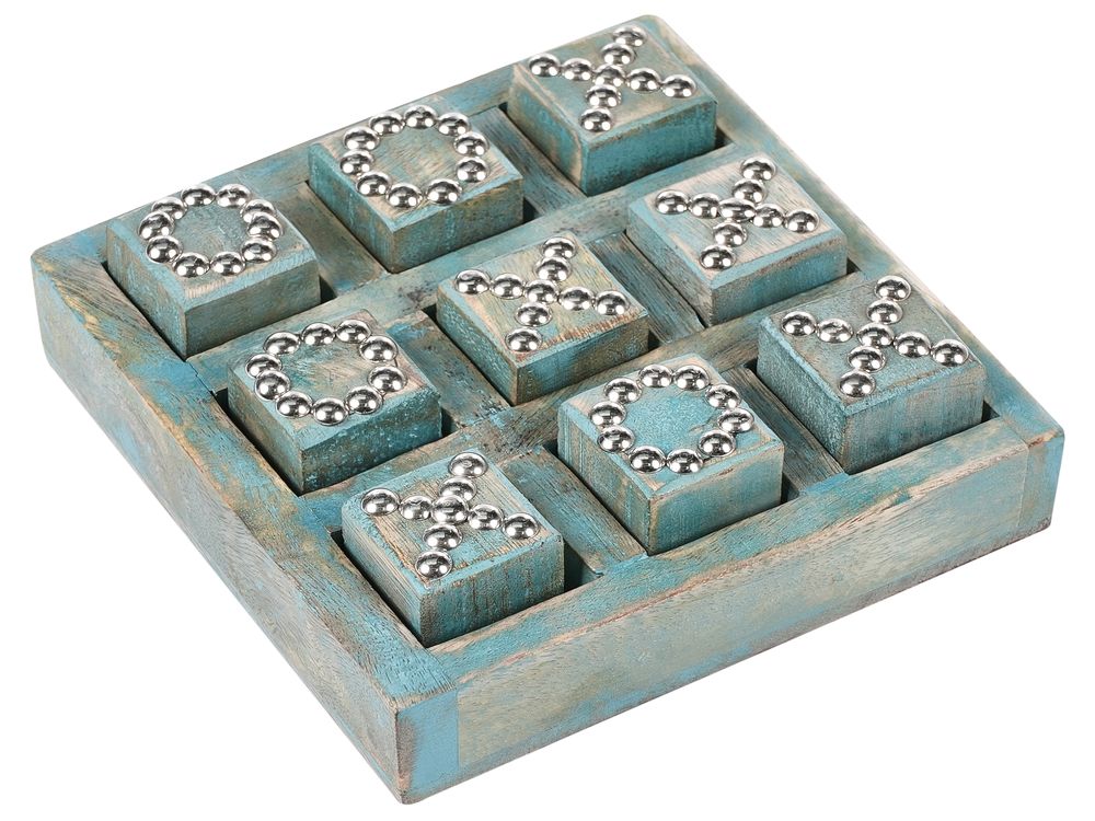 Tic-Tac-Toe Game KINA Mango Wood Blue