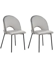 Set of 2 Dining Chairs COVELO Velvet Grey_902281