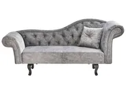 Chaise longue versione destra LATTES II con cuscino Velluto Grigio_954726