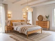 Bett mit Lattenrost Kiefernholz FLAVIGNAC 140 x 200 cm Hellbraun_1118341