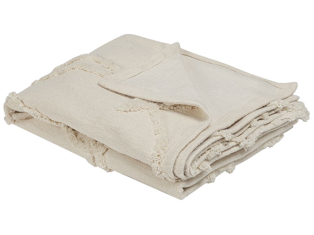 Plaid ACACIA Katoen 130 x 160 cm Beige