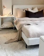 Letto Bouclé CORIO 140 x 200 cm Bianco sporco_978657
