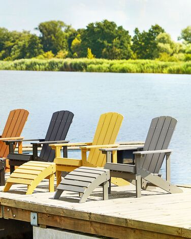 Garden Footstool Light Wood ADIRONDACK