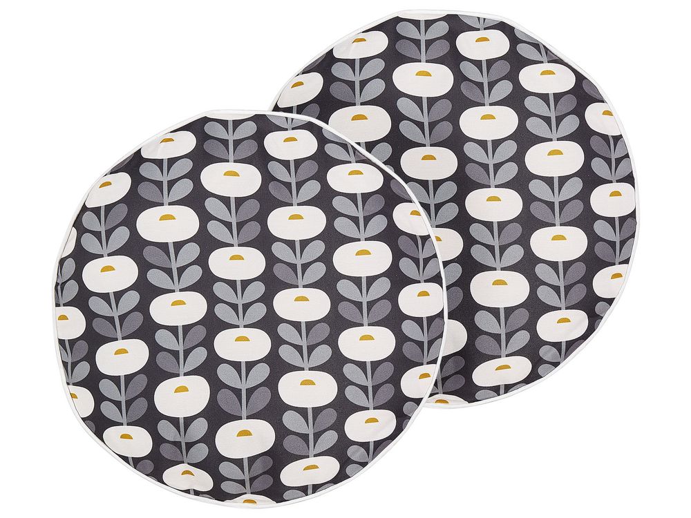 Lot de 2 coussins d'extérieur VALSORDA Motif géométrique 40 x 40 cm Gris
