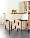 Conjunto de 2 sillas de bar DUBROVNIK Terciopelo Beige claro