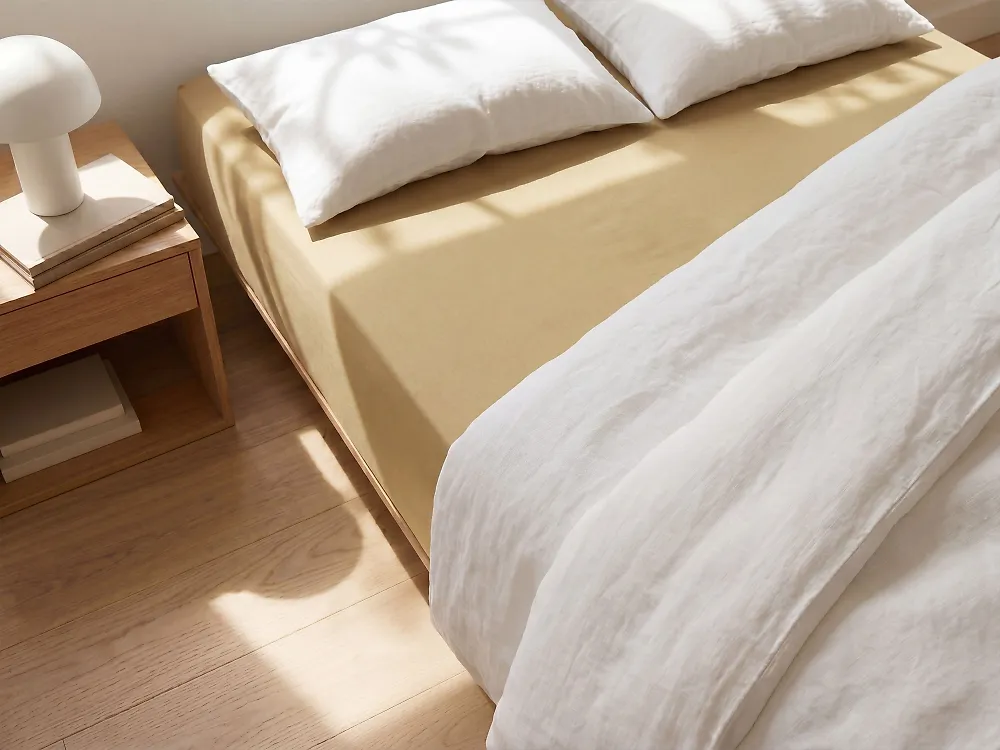 Drap housse JANBU 140 x 200 cm Coton Vert olive_1180234